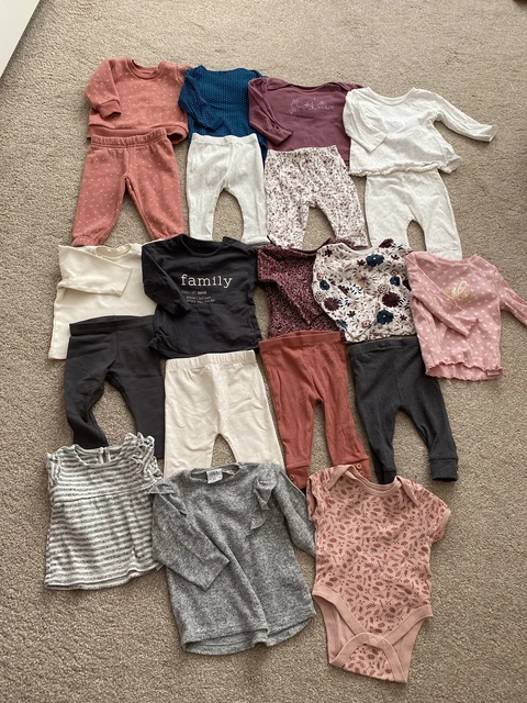 Huge Bundle Of Baby Girls Clothes Age 3-6 Months Tops Dress Leggings