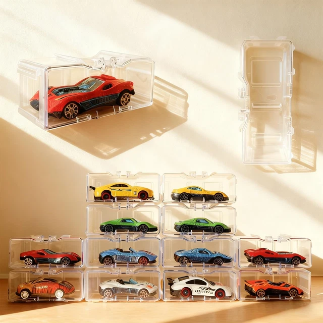Cajas Protectoras De PVC Transparente Para Coches A Escala 1:64 (Hot Wheels, Matchbox) - Pack De 20, 25 O 50 Unidades
