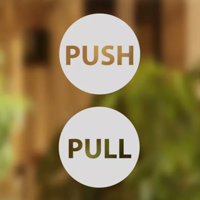 Pull & Push 15.24 cm Push Pull Stickers - Pack of 10 ( Push -5 Pcs