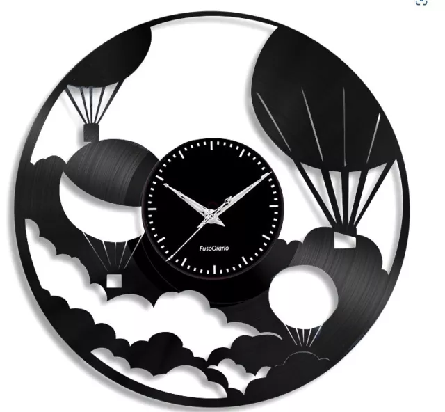 Orologio disco vinile clock orologio da parete   a tema    sport  mongolfiera