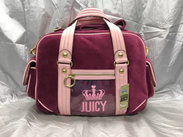 Vintage Y2K Juicy Couture Velour Travel Bag Overnight Bag Purse Carryon Tote nwt