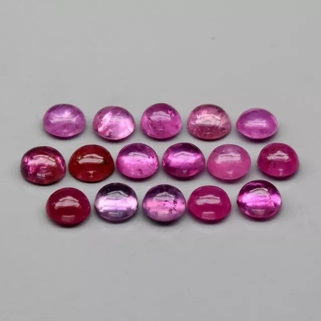 CERTIFIED* 16p Lot 8.69ct t.w Round Cab Pink-Purple-Red Ruby & Sapphire *Heated