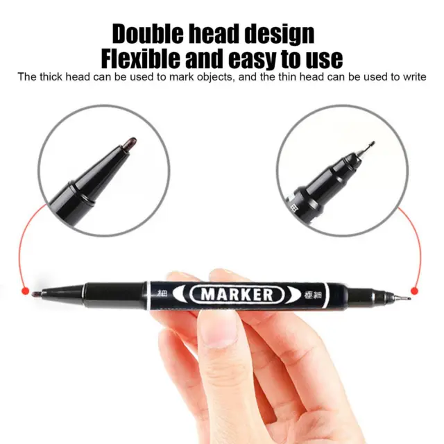 Emraw Black Chisel Tip Jumbo Permanent Marker Dry Erase Low Odor Whiteboard  Comfortable Grip Office Markers for Paper and Plastic Mini Sharpie Pens  Pack of 2 