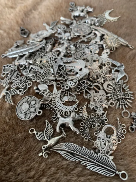 10pcs Tibetan Silver Random Mixed Charms Findings Pendants DIY Craft Jewellery