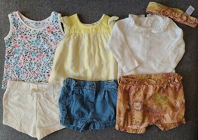 Baby Girls Outfit bundle 0-3 Months top shorts vest headband floral (95)