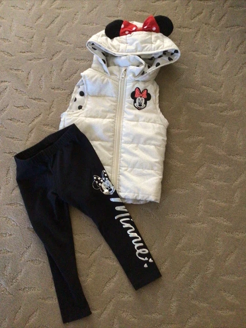 Disney Junior/Jumping Beans Toddler Girl 2 Pc Minnie Vest & Leggings - 4T - Euc!