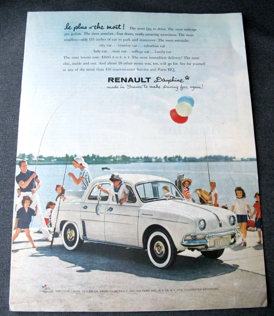 Original Renault Dauphine le plus=le most! advertising from a magazine 1959