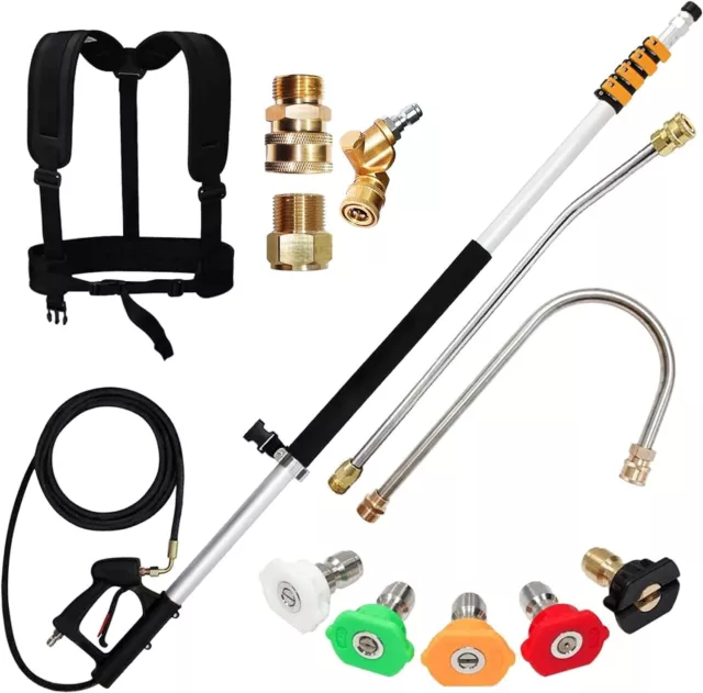 EDOU 20 feet High Pressure Power Washer Telescoping Lance Extension Wand - 1/4 I