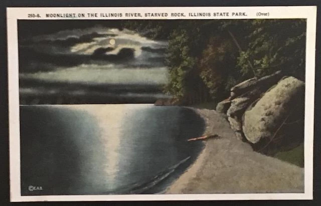 Moonlight Illinois River Starved Rock Illinois State Park Bishop Pub Co 293-6