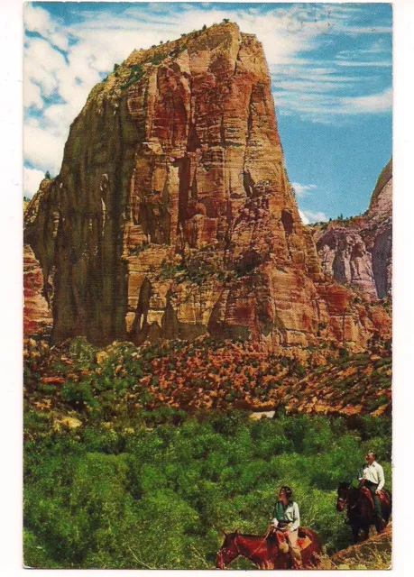 HORSE BACK UNION PACIFIC RAILROAD Pictorial Zion National Park UTAH  POSTCARD