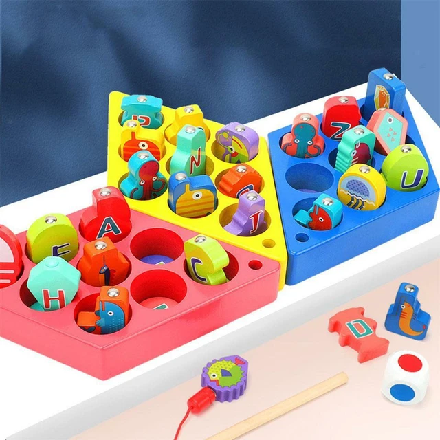 Jeu De Pêche Magnétique En Bois Comius Sharp – 20 Poissons Colorés, Canne à Pêche Aimantée, Jouet éducatif Dès 2 Ans, Cadeau Parfait Pour Fille Et Garçon