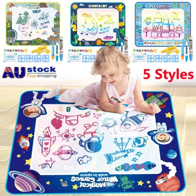 80x100cm Large Magic Water Drawing Painting Mat Kids Aqua Doodle Board Toy + Pen