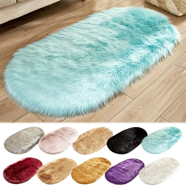 Fluffy Shaggy Imitation Wool Sheepskin Rug Faux Fur Bedroom Mats Soft Rugs