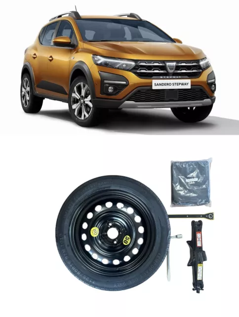 Roue de secours (galette) 16" pour DACIA SANDERO STEPWAY avec cric clé et sac