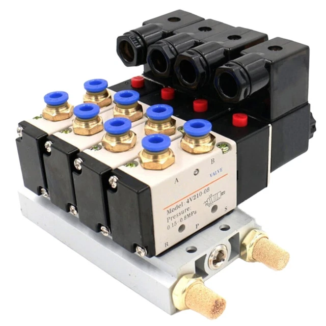 Heschen Électrovanne électrique Pneumatique Triple 4V210-08 AC220V