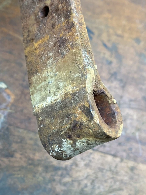 Antique 30"L Iron Strap Hinge w/ Spade Tip ~ Hand Forged Old Barn Door Hardware 12