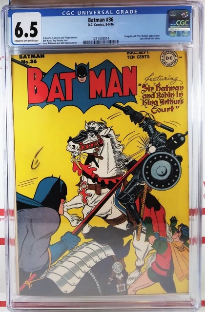 💥 CGC 6.5 BATMAN #36 DC COMICS 1946 KING ARTHUR Penguin ROBIN Detective Alfred