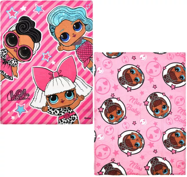 Coperta Pile Ragazze Bambini LOL Sorpresa Corallo Caldo Pile Peluche 90 X 120 cm
