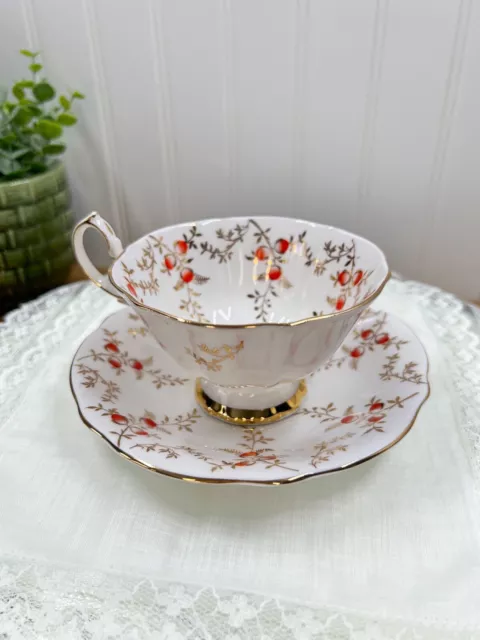 Vintage Queen Anne Tea Cup and Saucer Set - Delicate Floral Design