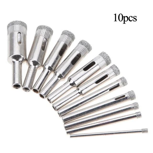 For Verre Drill bits Céramique Combo 10pcs 3mm-18mm Outil Trou Haute Qualité
