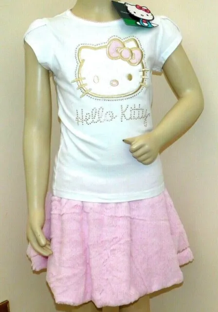 Hello Kitty Little Girls 2-Piece T shirt & Scooter Skirt Set OFFICIAL MERCHANDIS