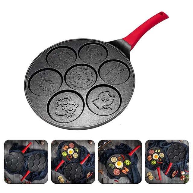 Tortilla de cocina sartén no 7 agujeros huevos redondos freír sartén pastel espejos estufa