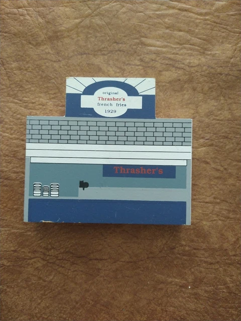 1993 The Cat's Meow THRASHER'S FRENCH FRIES Ocean City MD Wood Shelf Sitter