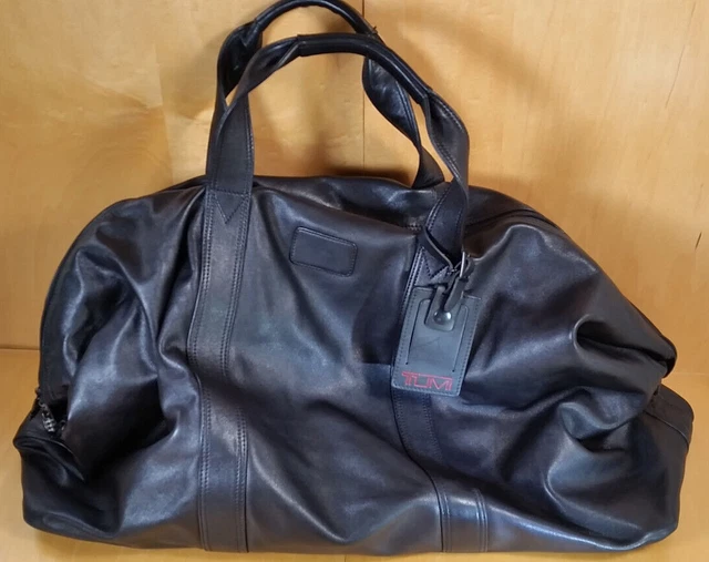Tumi 965D3 Alpha Black Napa Soft Leather Duffel Bag Carry-On Luggage No Monogram