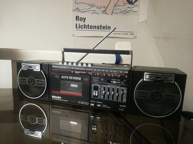 Rétro Boombox Ghetto Blaster Récepteur Radio Portable Obsolète Avec