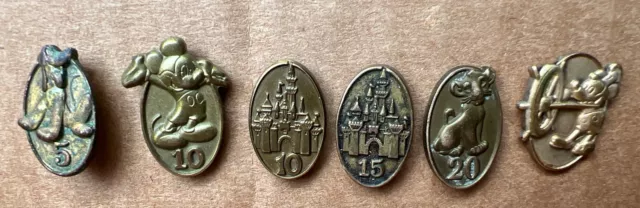 Disney Cast Member Exclusive Service Award   Pins - Six Piece Collection