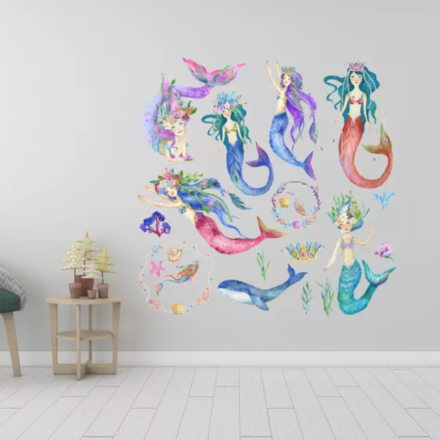 under The Sea Wall Decals Wallpaper House Decorations for Home Princess