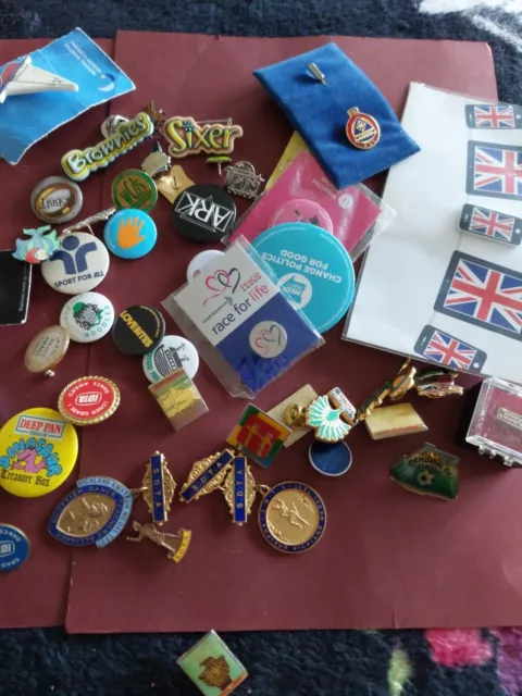 Box 6 /Vintage Pin Badge Set Enamel Selection Job Lot