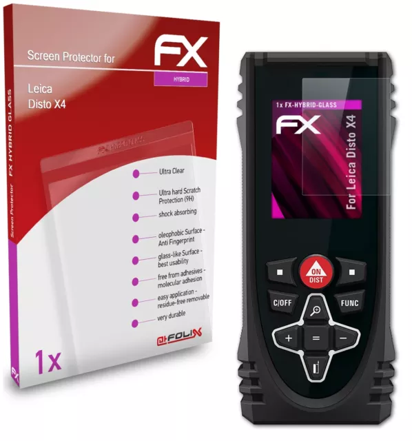 atFoliX Glasfolie für Leica Disto X4 Panzerfolie 9H Schutzpanzer