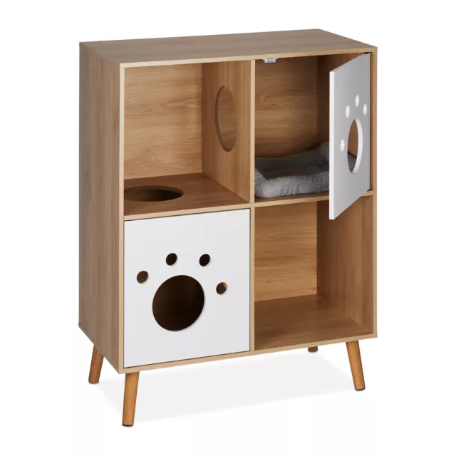 Meuble chat Armoire toilette Accessoire animal XXL Cache-litière Lieu repos