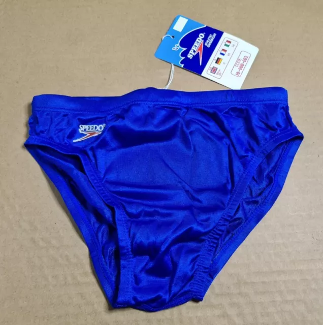 Slip nuoto vintage SPEEDO nuovi con etichette blu reale (UK 26" 66 cm D0 F66 I38)