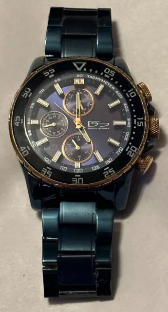 Daniel Steiger Chronograph Mens Blue and Gold Wristwatch Model 9188B-M