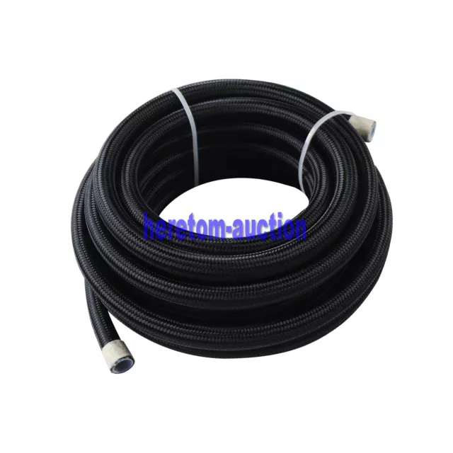 -8AN AN8 Nylon Stainless Steel Braided Fuel Oil Gas Line Hose 6 Meter 20 Feet