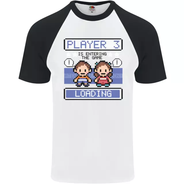Baby Pregnancy Expecting Dad Mum to Be Mens S/S Baseball T-Shirt