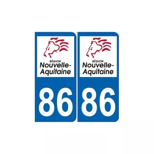 86 Vienne autocollant plaque immatriculation auto département sticker Nouvelle A