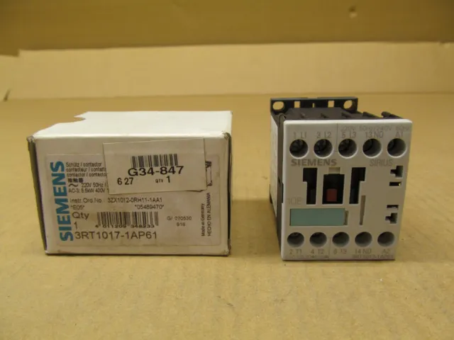 1 Nib Siemens 3Rt1017-1Ap61 3Rt10171Ap61 Contactor 240 V 60 Hz, Ac-3 5,5Kw/400V