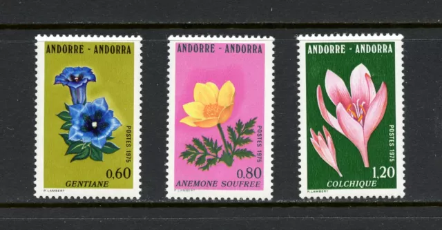 R3407 Andorra (Fr 1975 Flore Flowers 3v. MNH