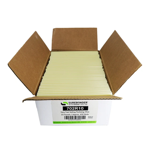 Surebonder Bulk Full Size 10" Very Fast Set Hot Glue Stick - 25 lb Box