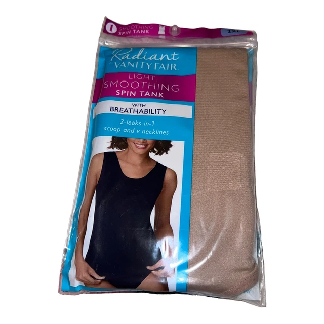 NIB VANITY FAIR Radiant Light Smoothing Spin Tank Top Nude Beige Sz S £