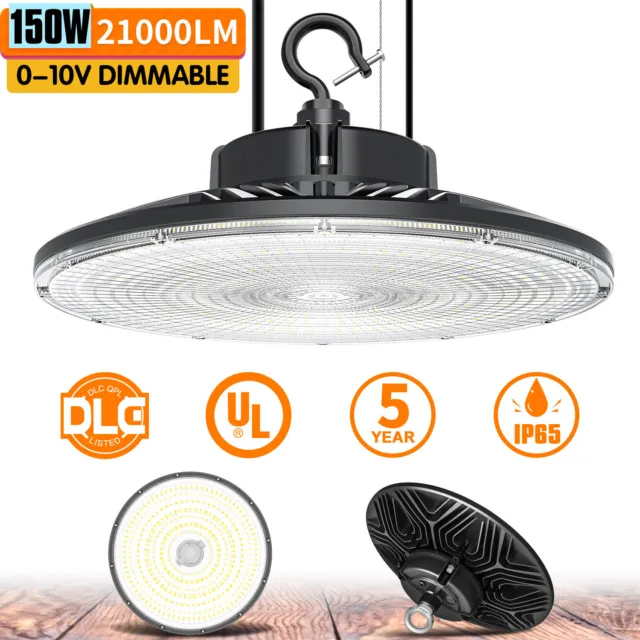 150W UFO Led High Bay Light Commercial Warehouse Shop Lighting 21000LM Dimmable
