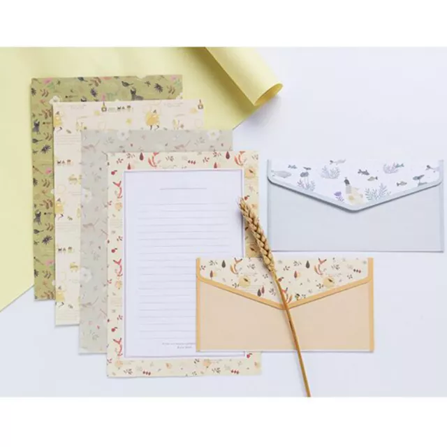 5 Sets/45pcs Child Business Letter Paper with Envelopes Colored