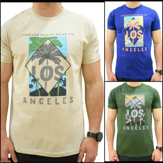 T-shirt Mezza Manica Uomo Maglia con Stampa Maglietta Los Angeles M L XL XXL