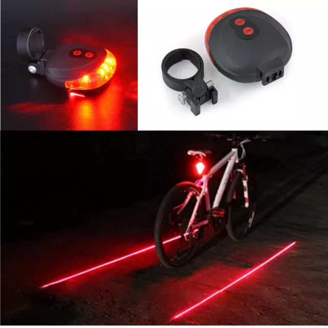 Bike 2Laser+5LED Flashing Lamp Rear Cycling Bicycle Tail Safety Warning Light KY