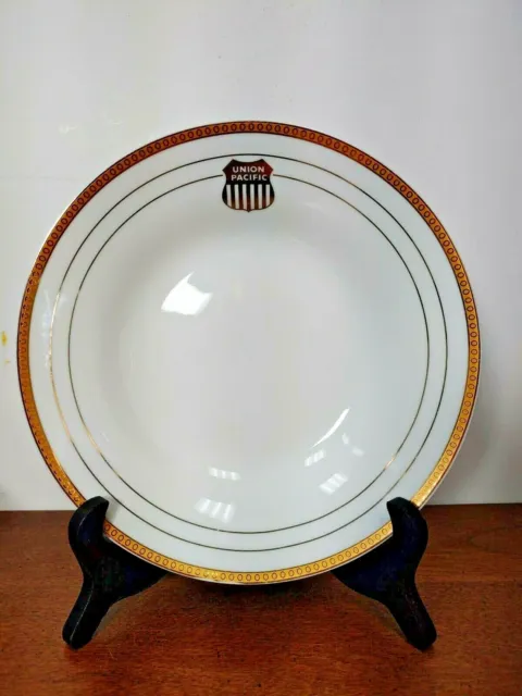 Union Pacific Railroad Gold Shield Coupe Soup Bowl - Never Used