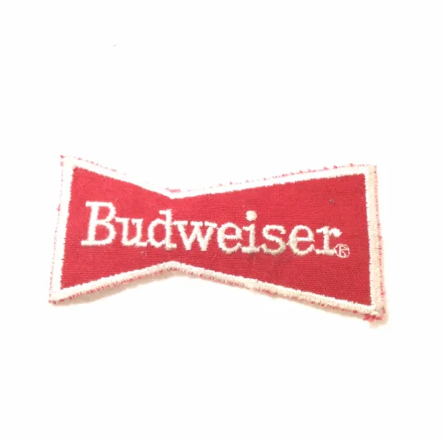 Budweiser Beer Patch, Vintage Bow Tie Emblem Collectible Embroidered Patch NOS