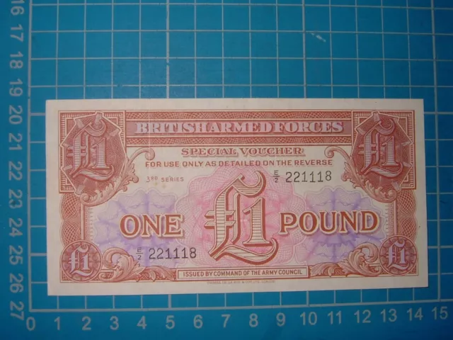 British Armed Forces 1 One Pound Note 1956 3rd Series Suez Canal Crisis M29